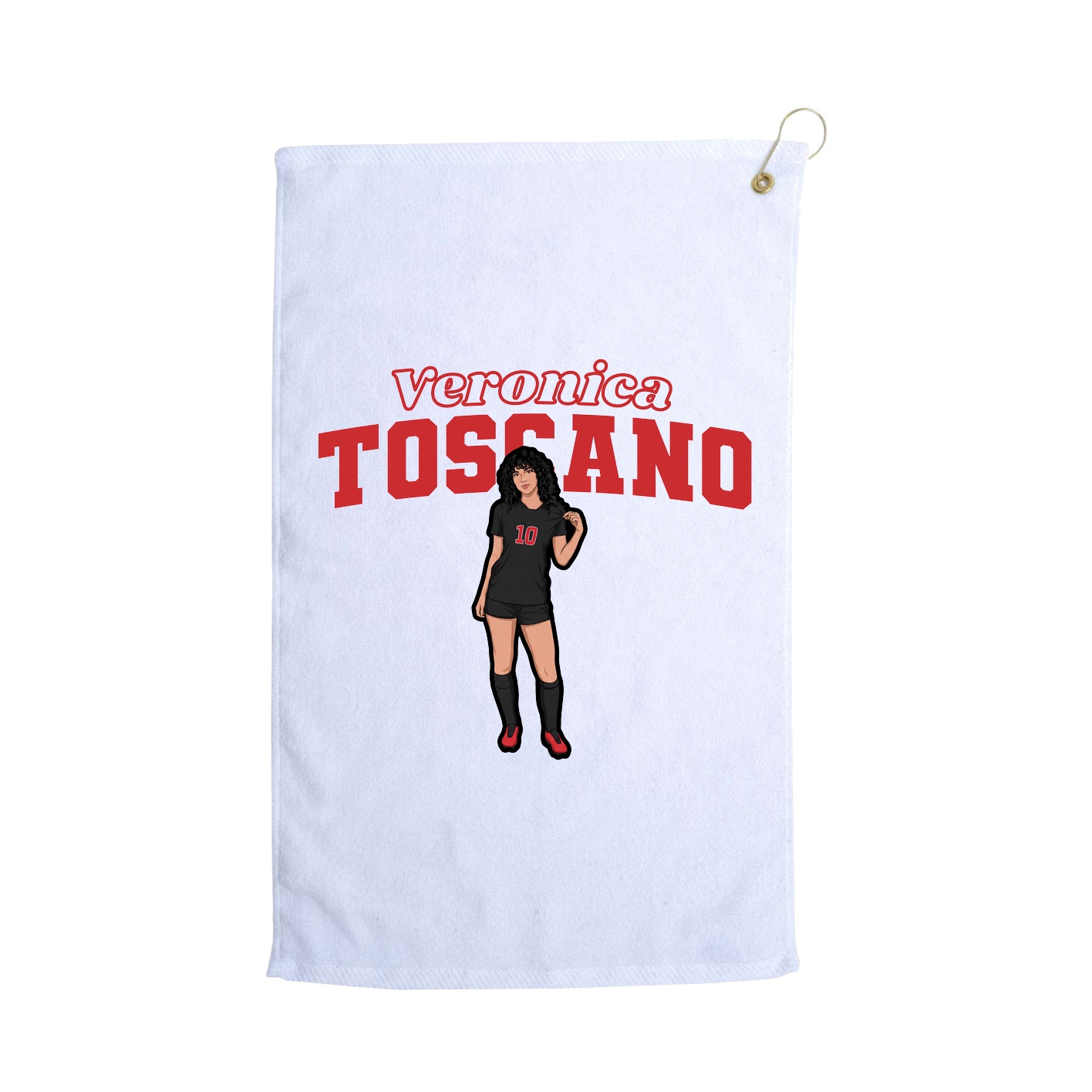 Golf Towel — Name Arch in White