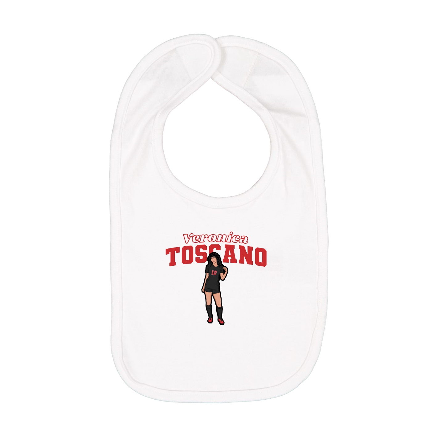 Infant Bib — Name Arch in White