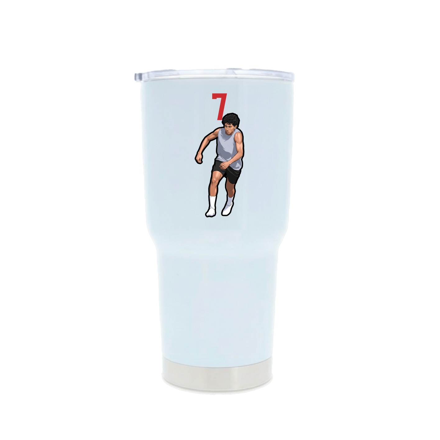 30oz Stainless Steel Tumbler — Number Top in White