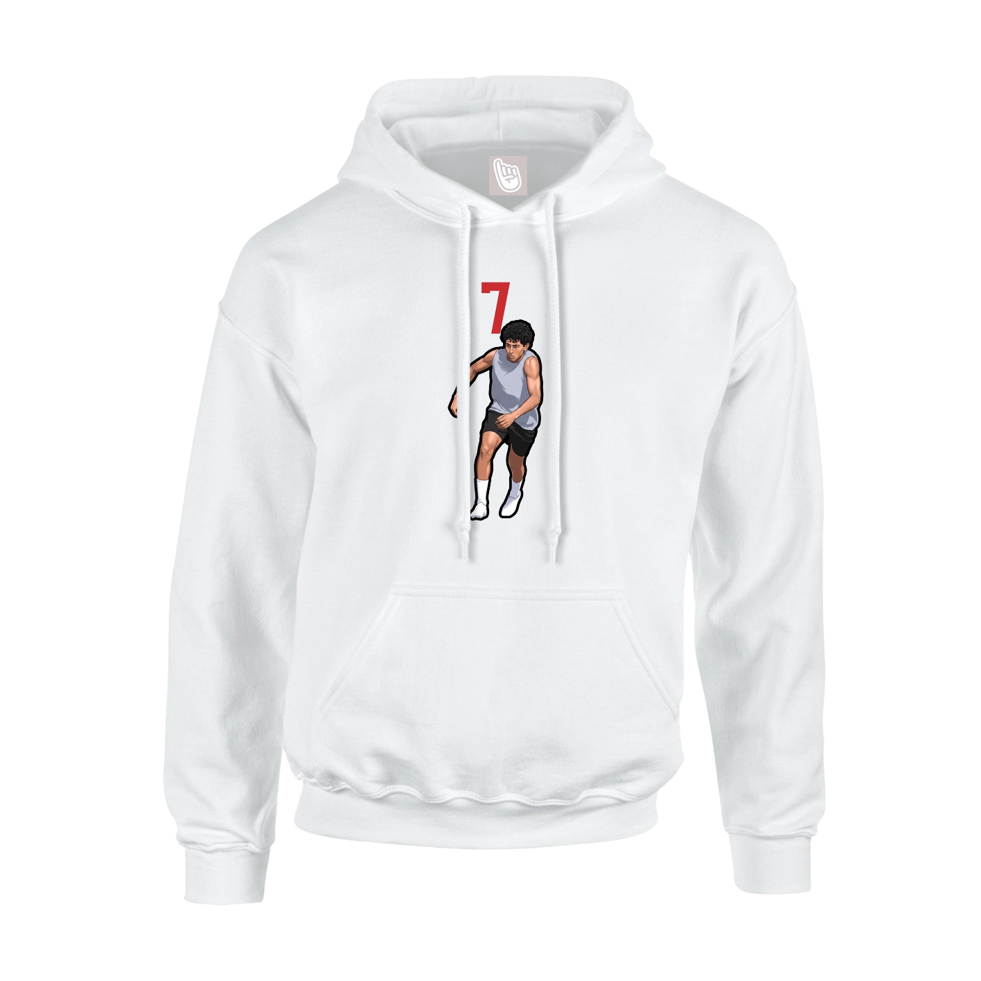 Youth Hoodie — Number Top in White