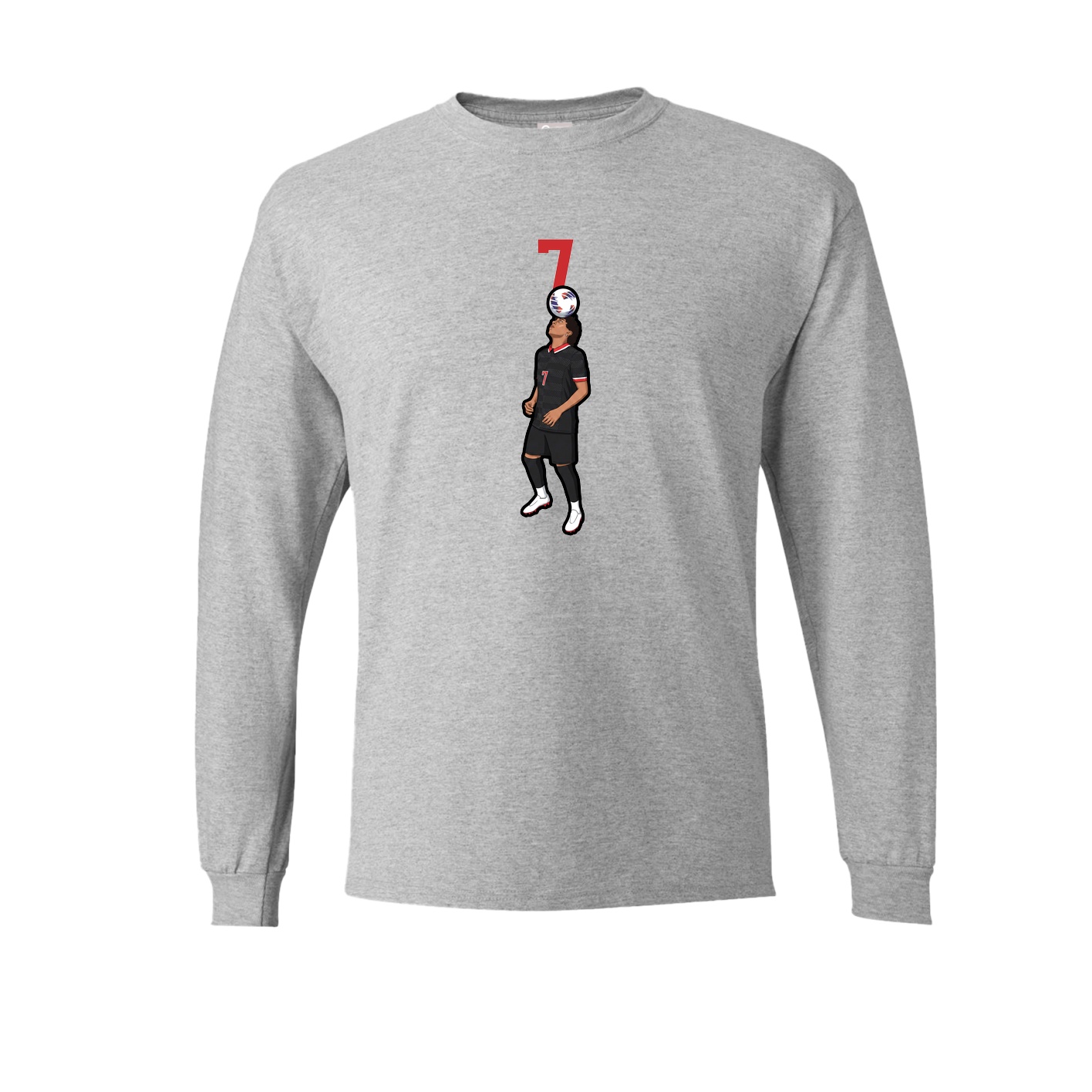 Long Sleeve Tee — Number Top in Grey
