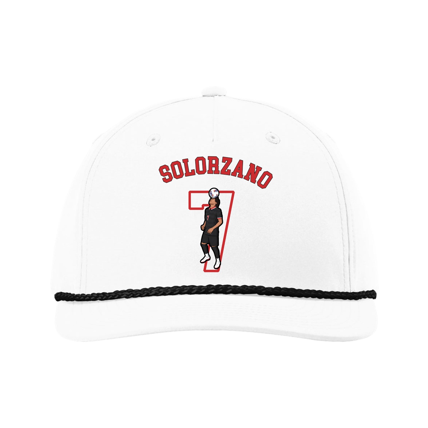 Five-Panel Classic Rope Cap — Shirsey Arch in White