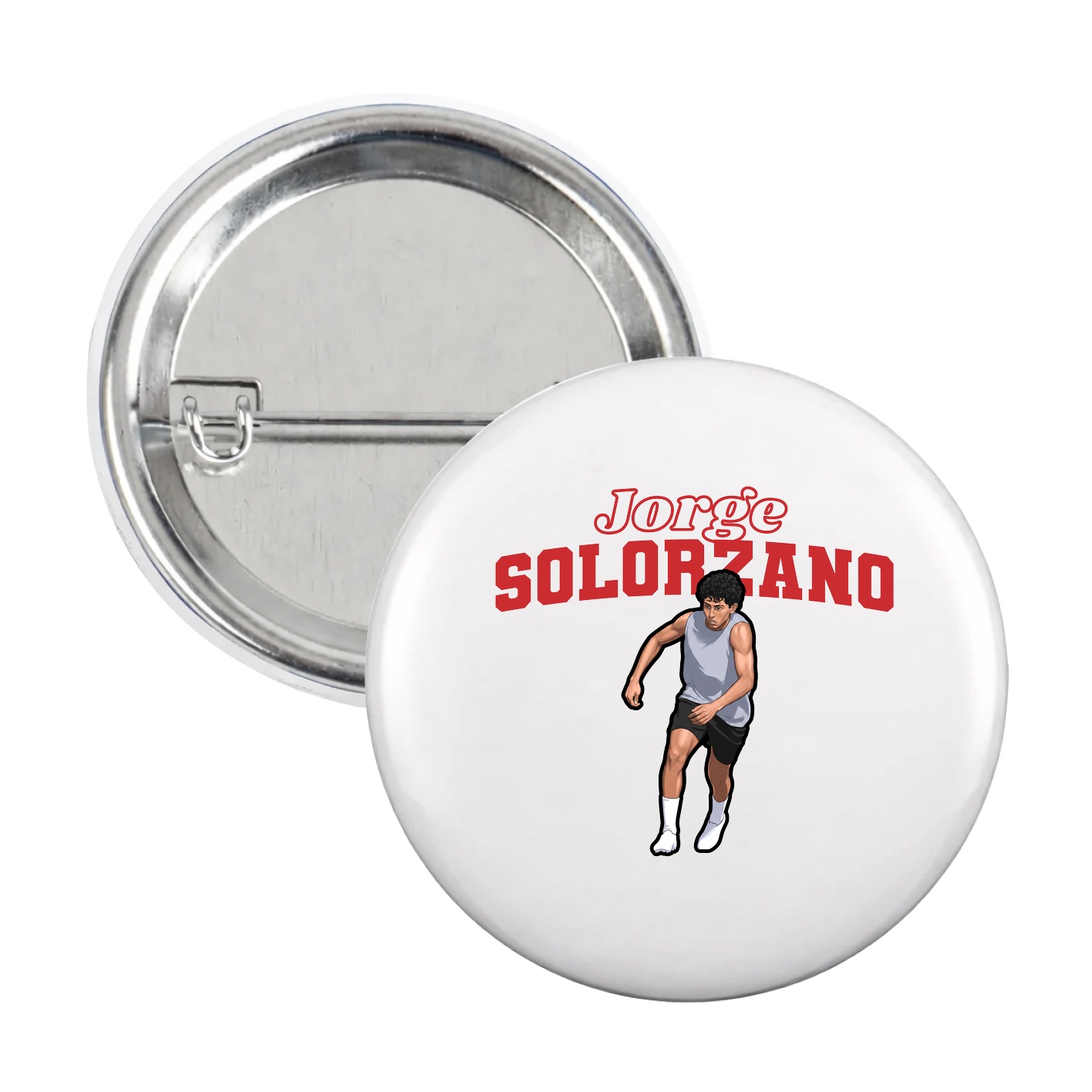 Game Day Button — Name Arch in White