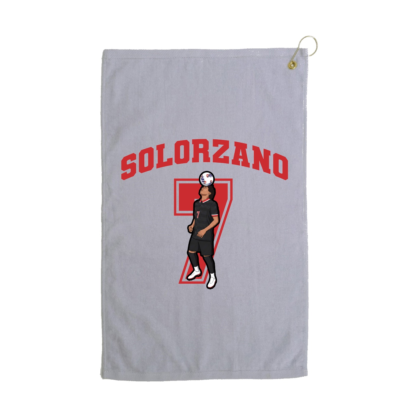 Golf Towel — Number in Grey