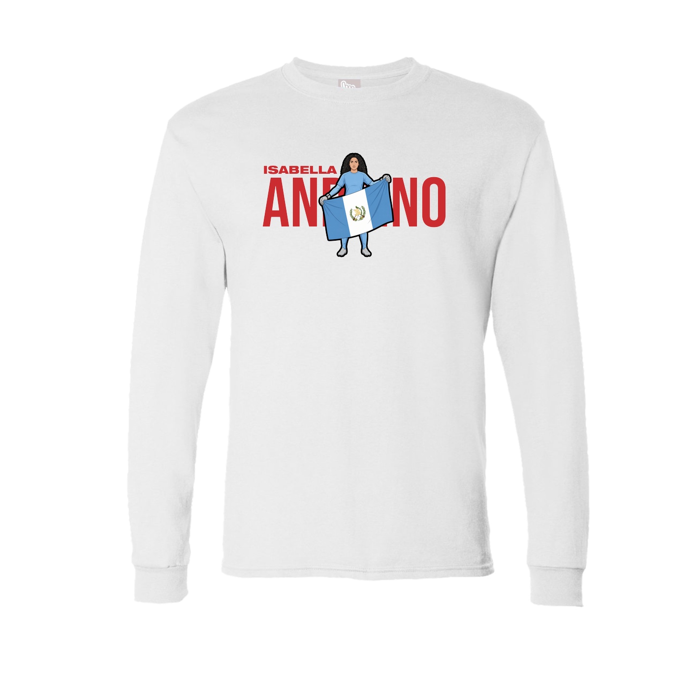 Long Sleeve Tee — Player Name in White