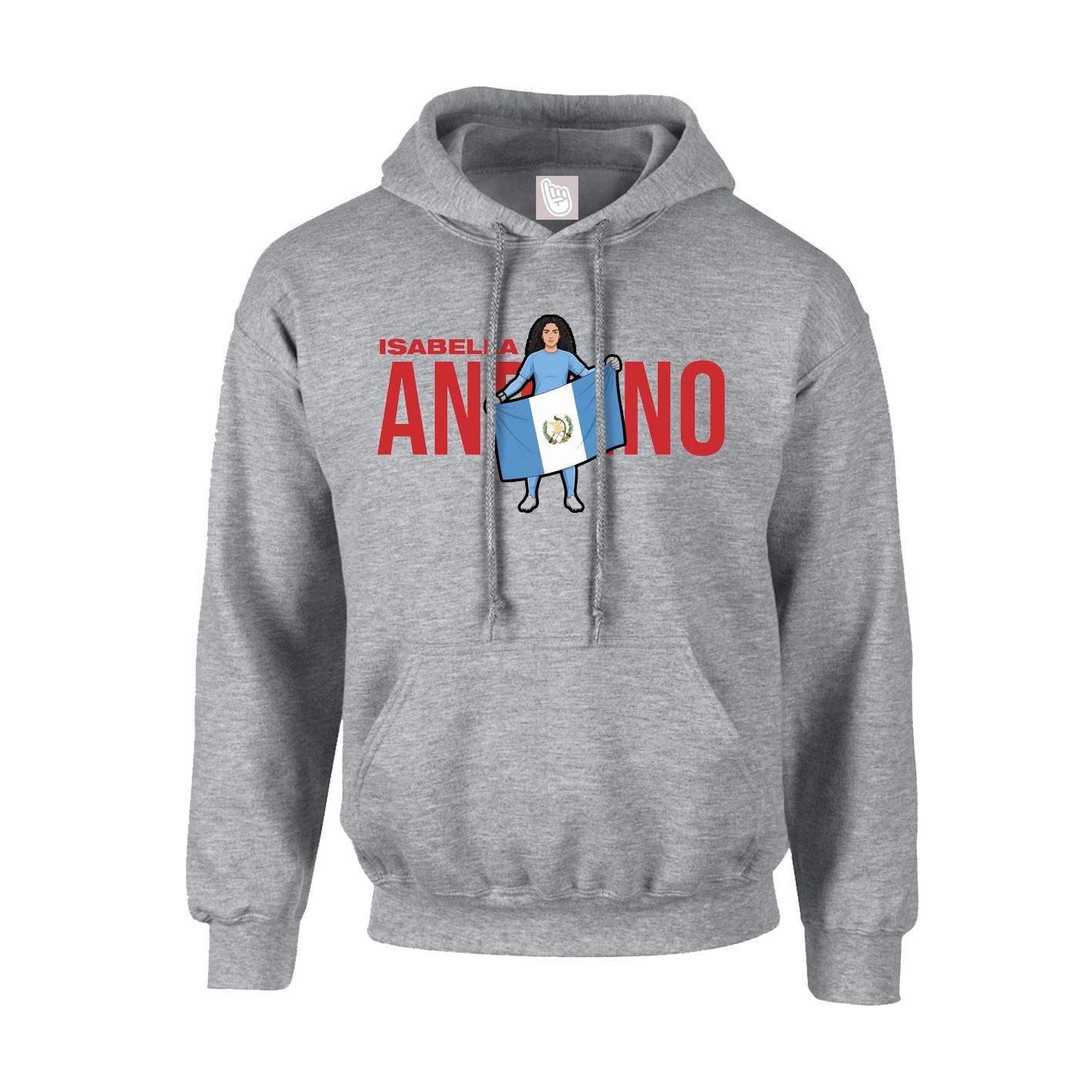 Youth Hoodie — Player Name in Grey
