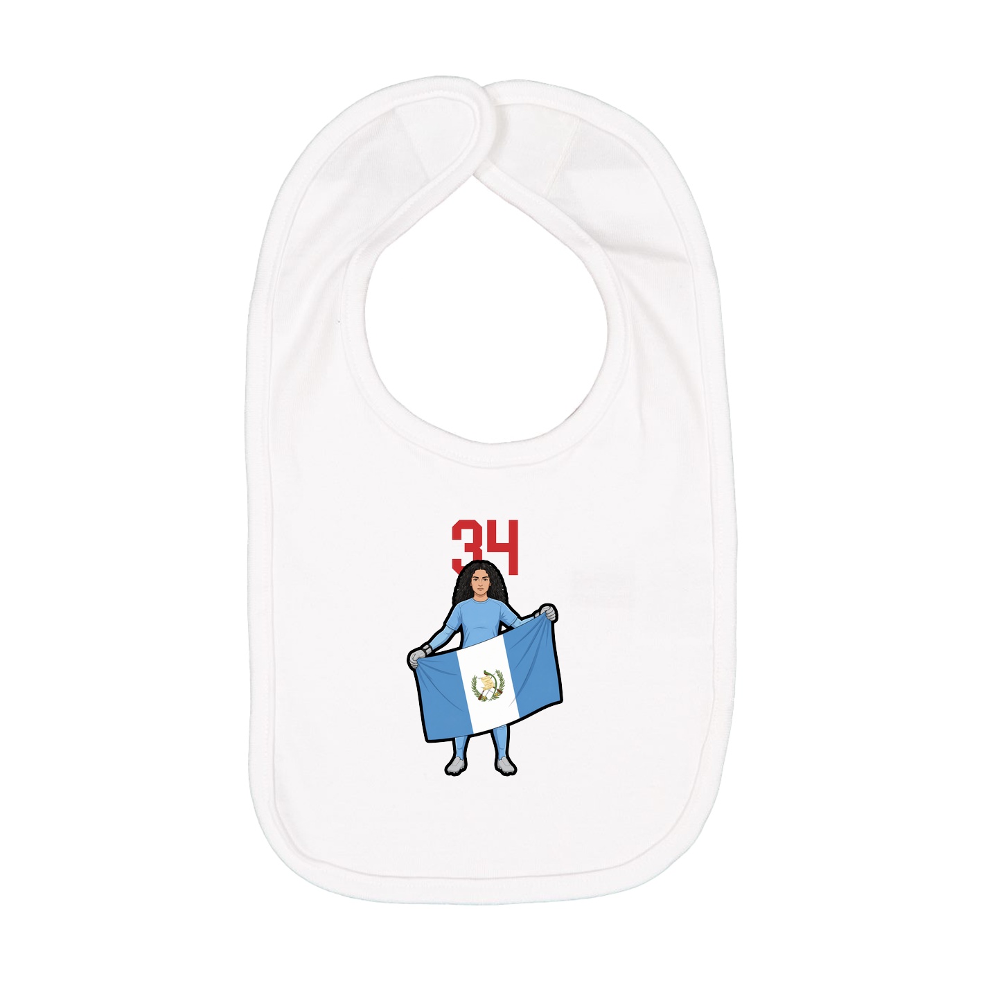 Infant Bib — Number Top in White