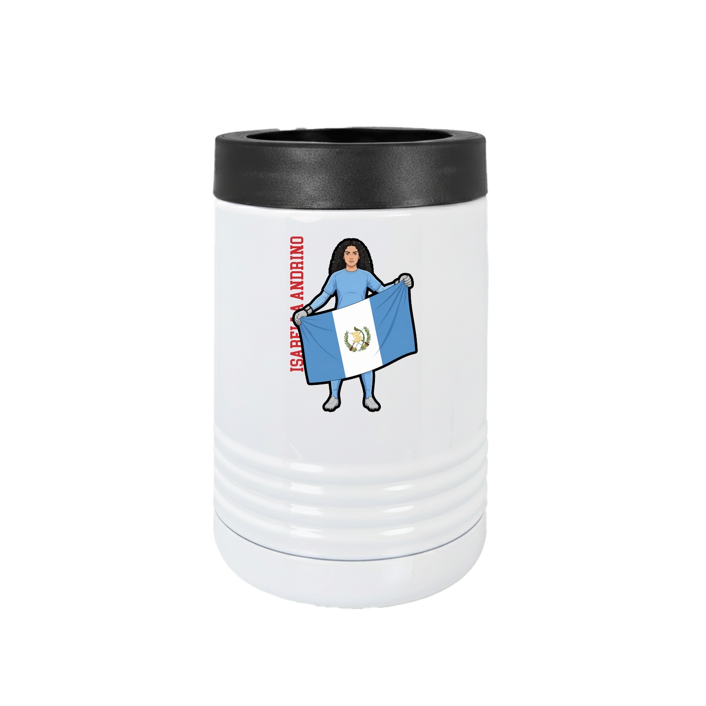 Beverage Holder — Name Vertical in White