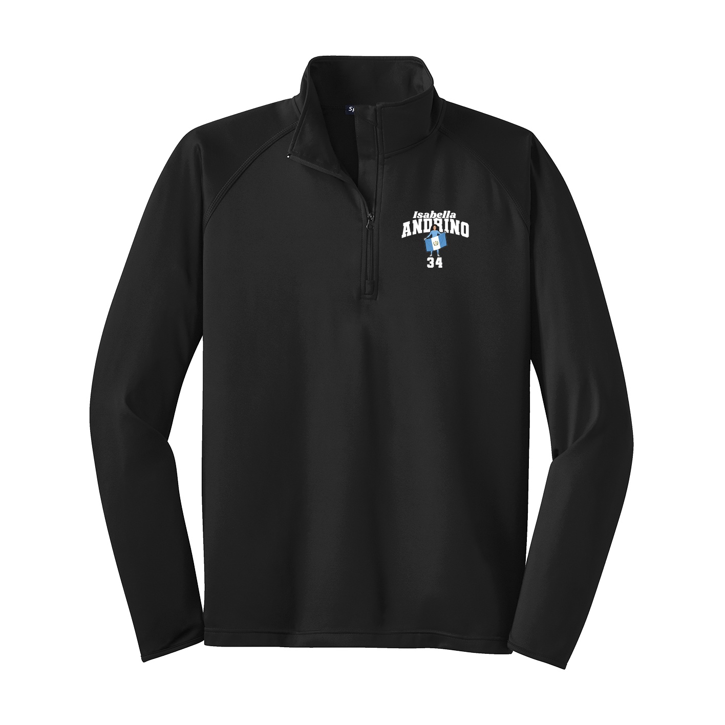 Q-Zip Pullover — Signature Arch in Black