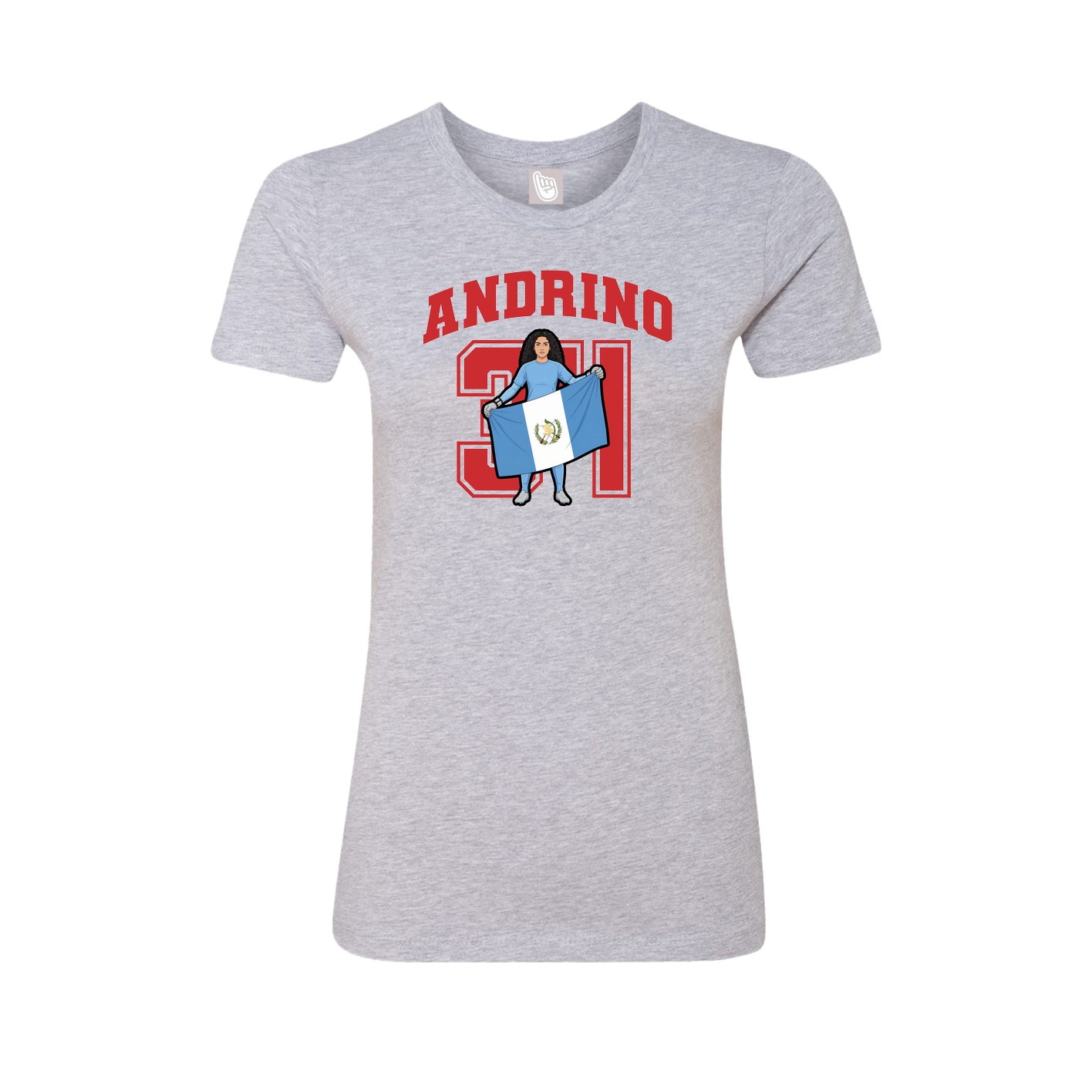 Fitted Women's Tee — Number in Grey