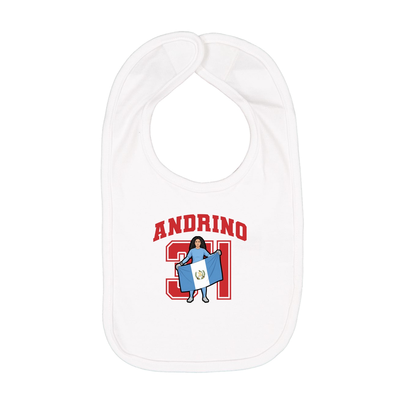 Infant Bib — Number in White