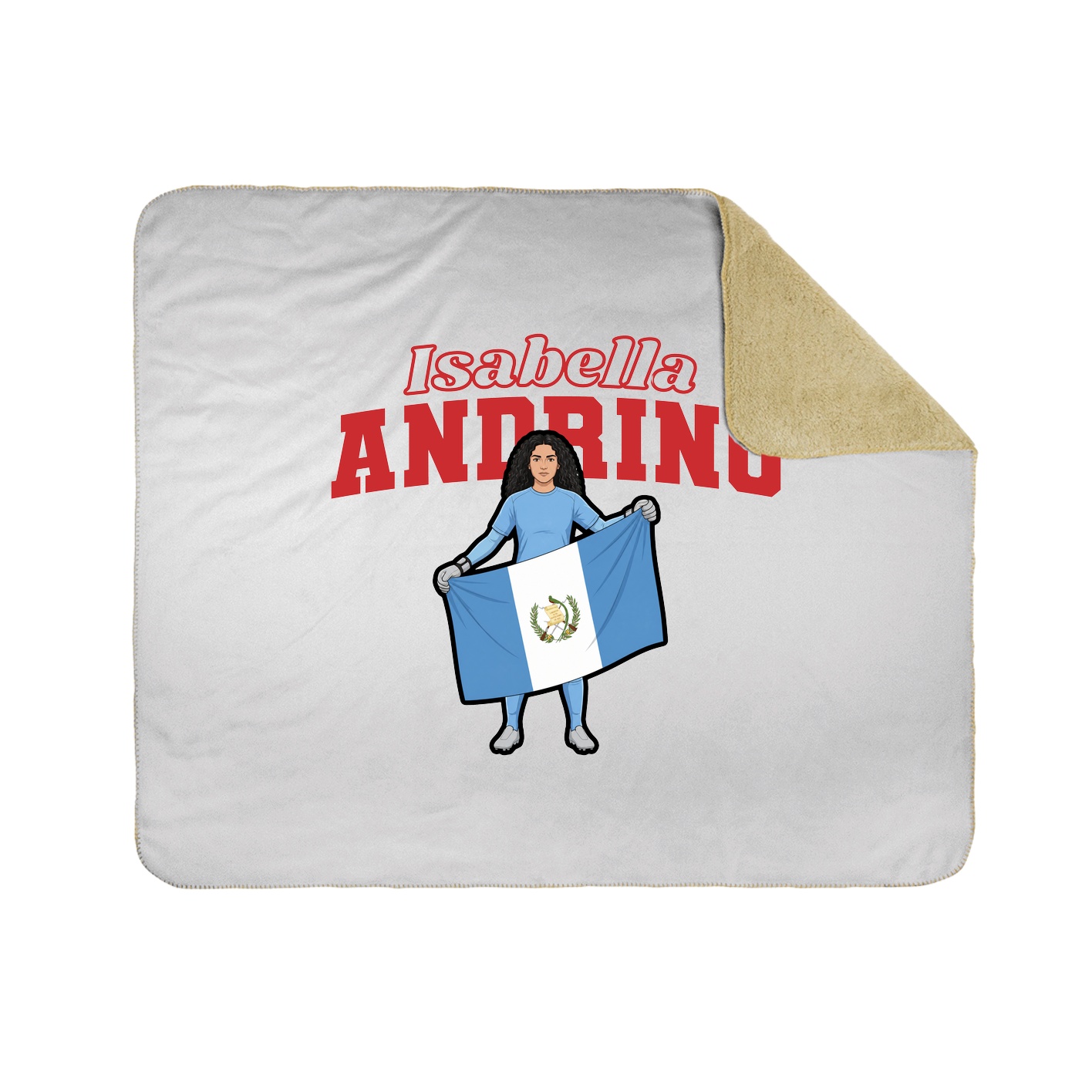 Throw Blanket — Name Arch in White
