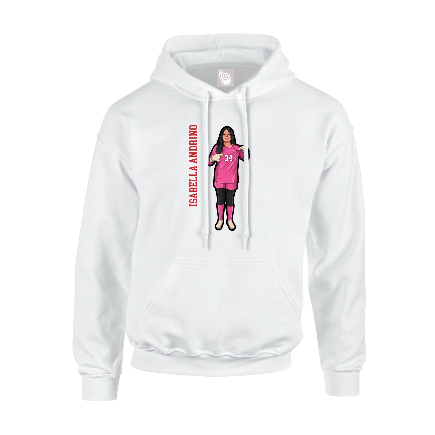 Youth Hoodie — Name Vertical in White