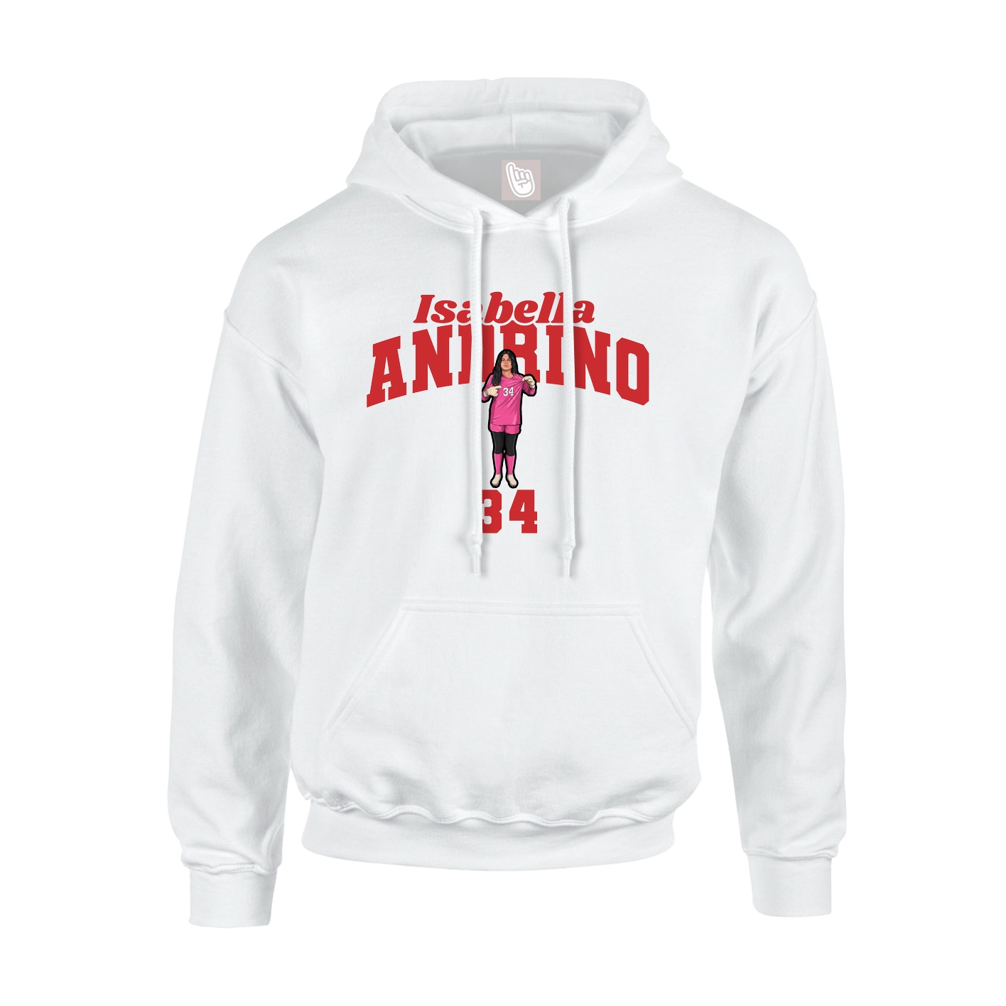 Hoodie — Signature Arch in White