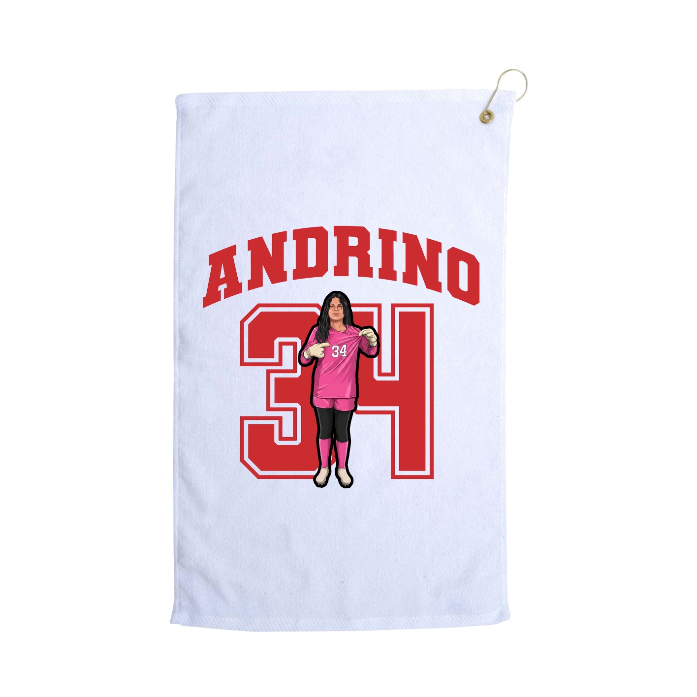 Golf Towel — Number in White