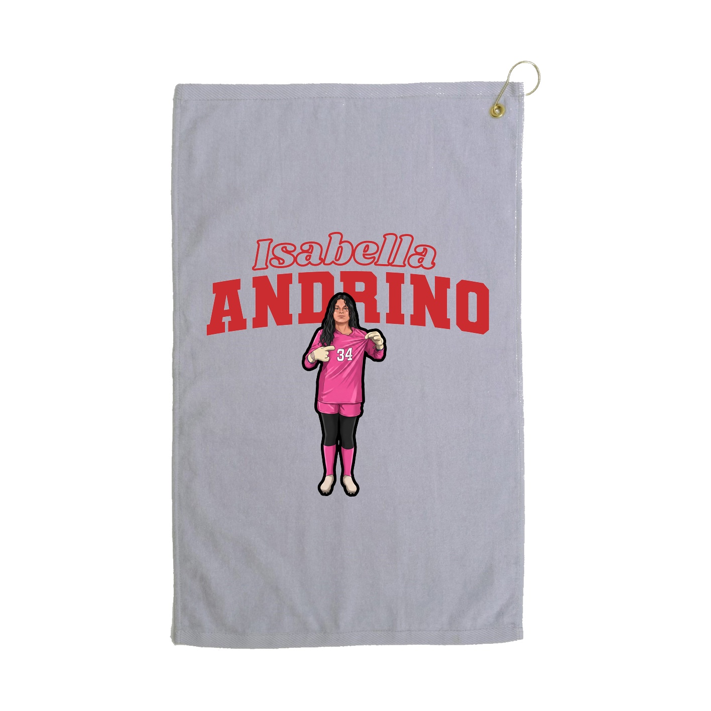 Golf Towel — Name Arch in Grey