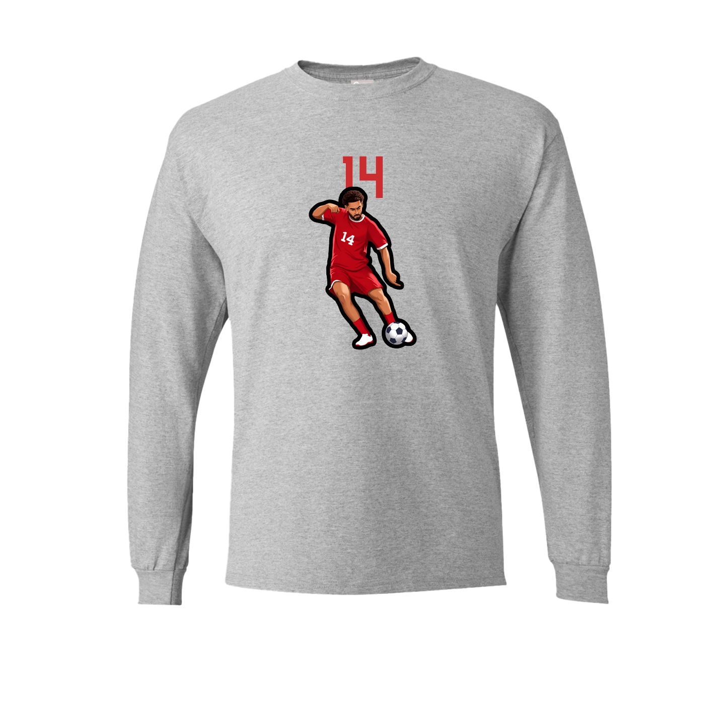 Long Sleeve Tee — Number Top in Grey