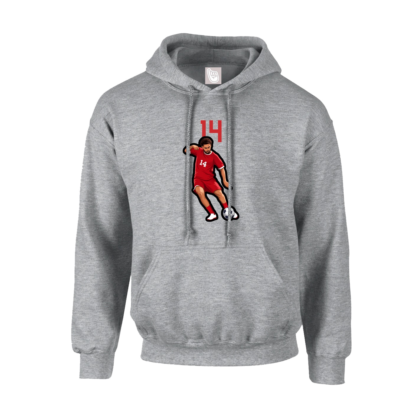 Hoodie — Number Top in Grey