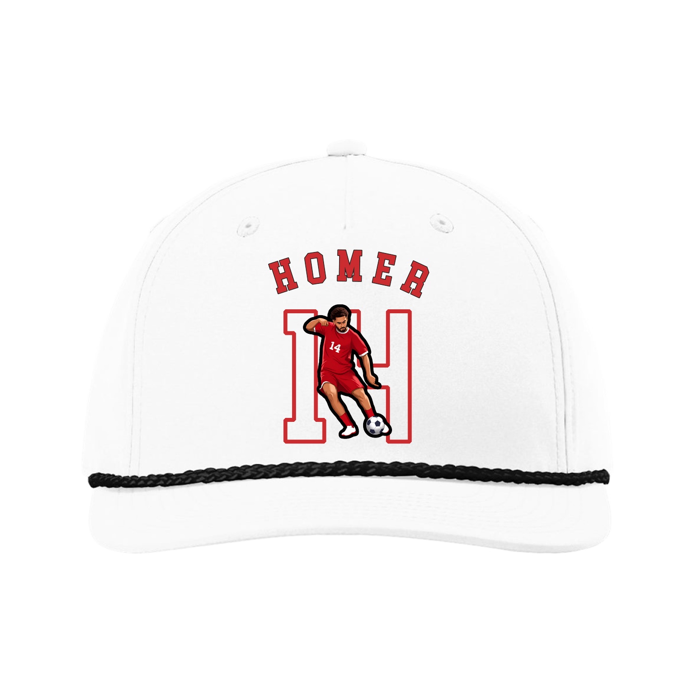 Five-Panel Classic Rope Cap — Shirsey Arch in White