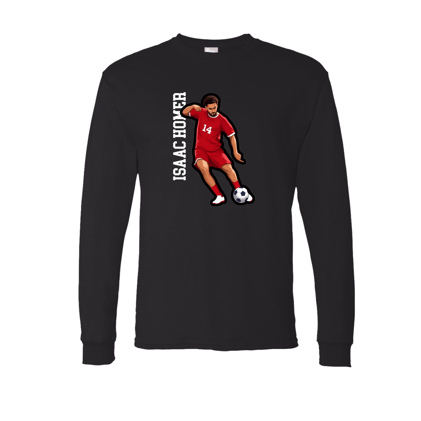 Long Sleeve Tee — Name Vertical in Black