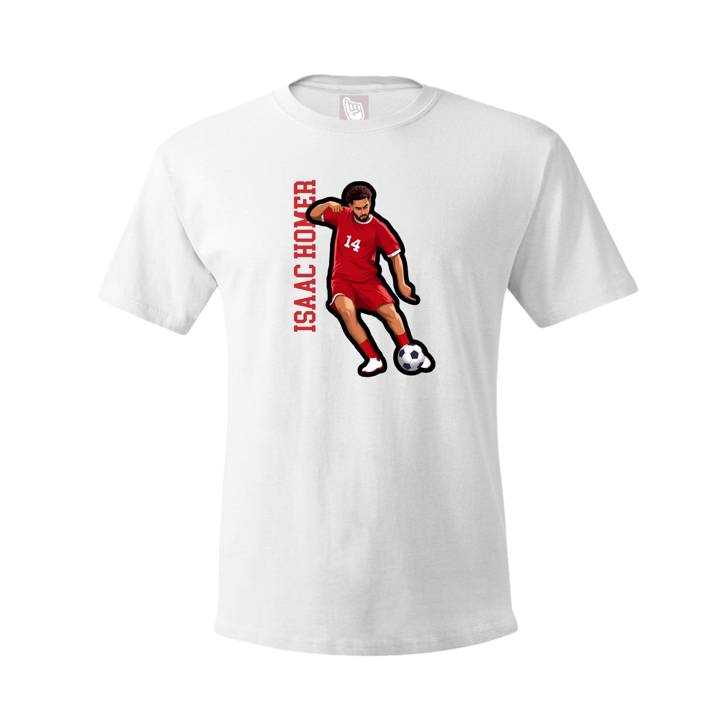 Youth Tee — Name Vertical in White