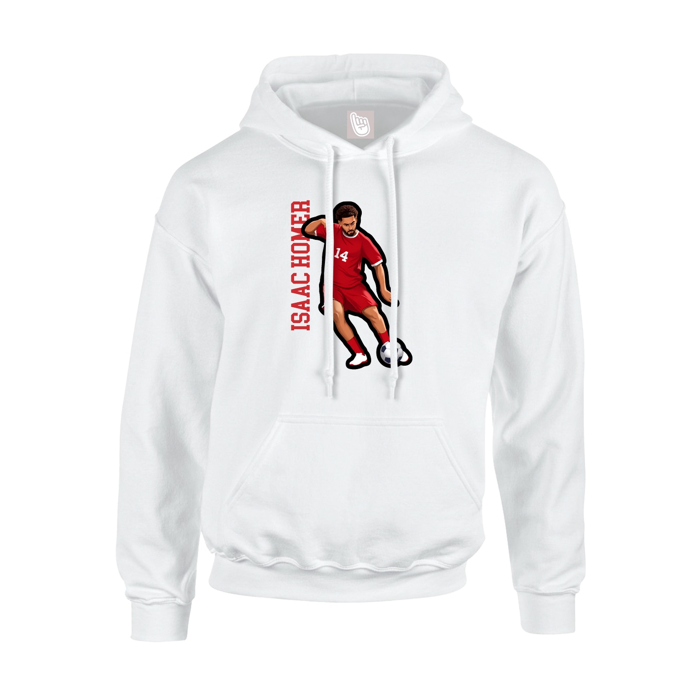 Youth Hoodie — Name Vertical in White