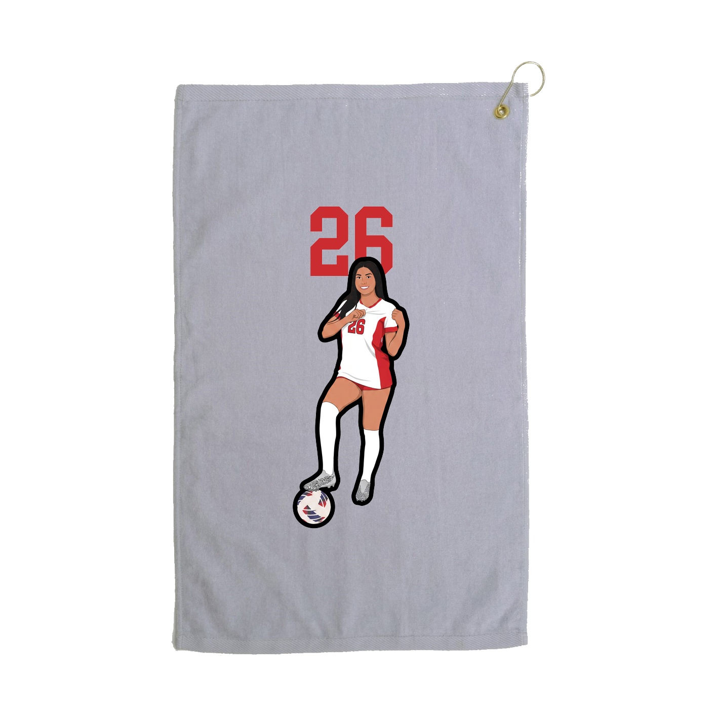 Golf Towel — Number Top in Grey