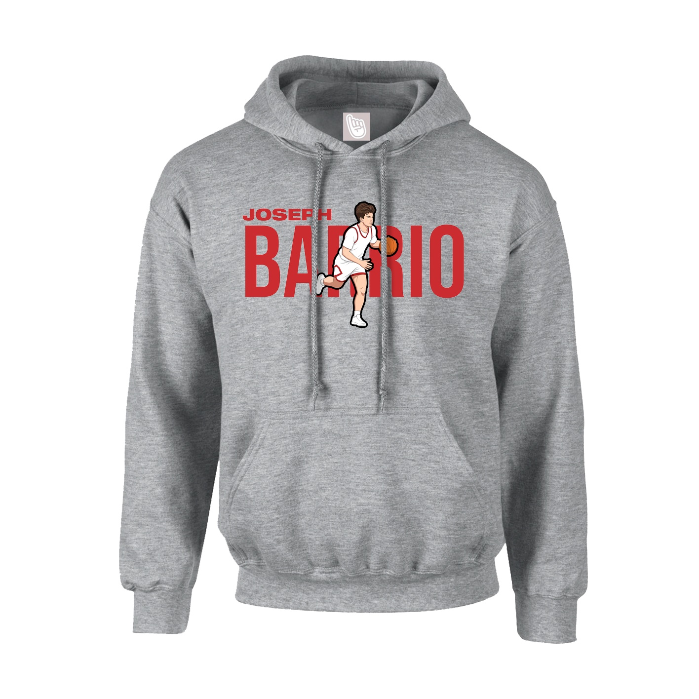 Youth Hoodie — Player Name in Grey