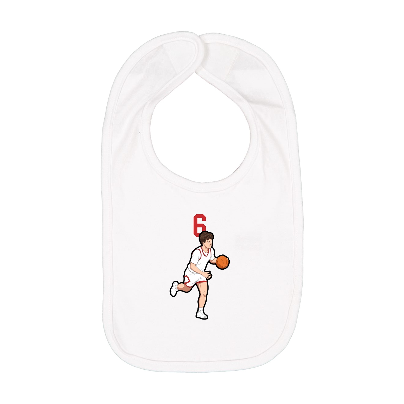 Infant Bib — Number Top in White