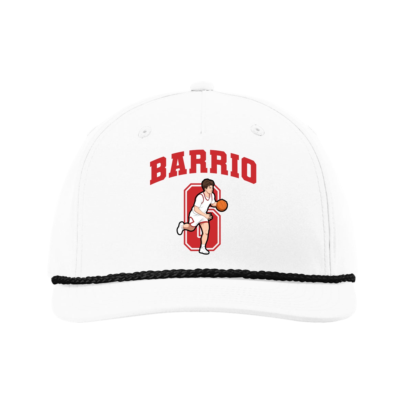 Five-Panel Classic Rope Cap — Number in White