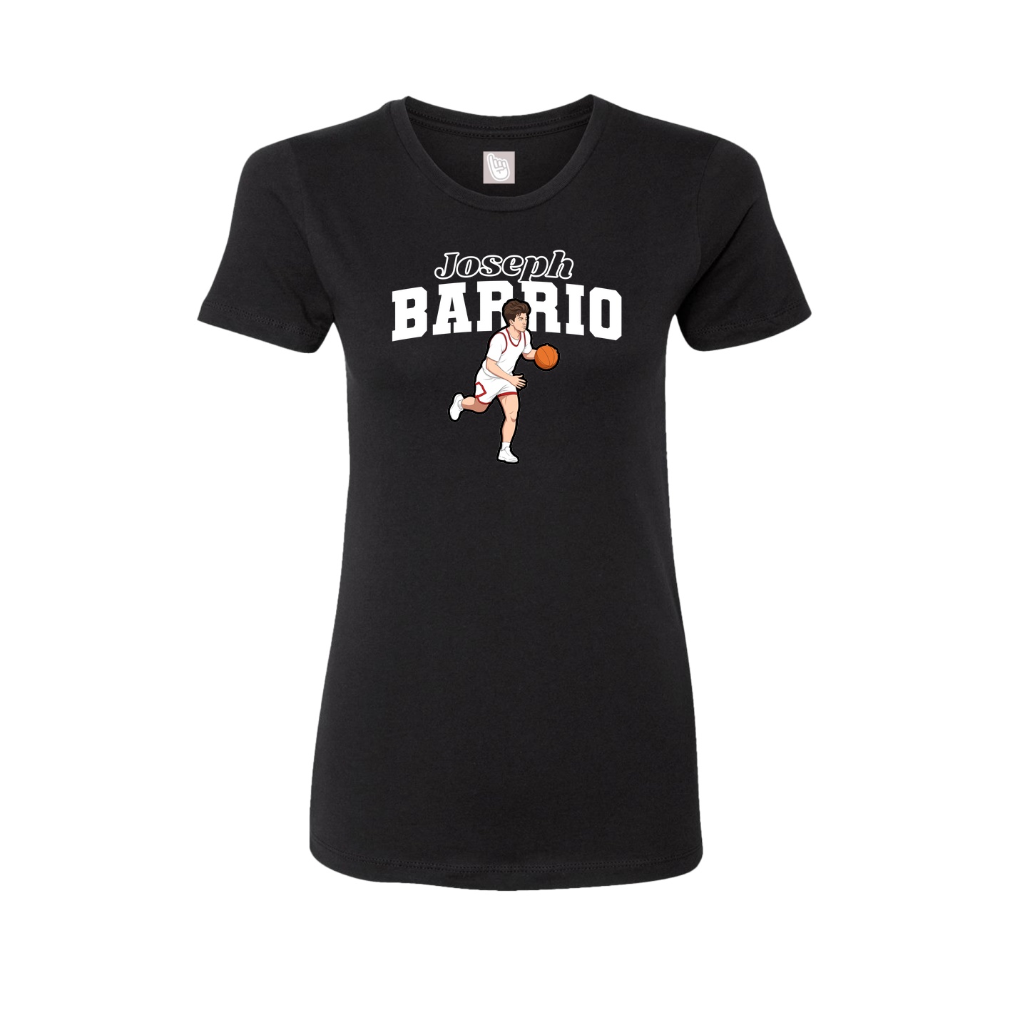 Fitted Women's Tee — Name Arch in Black
