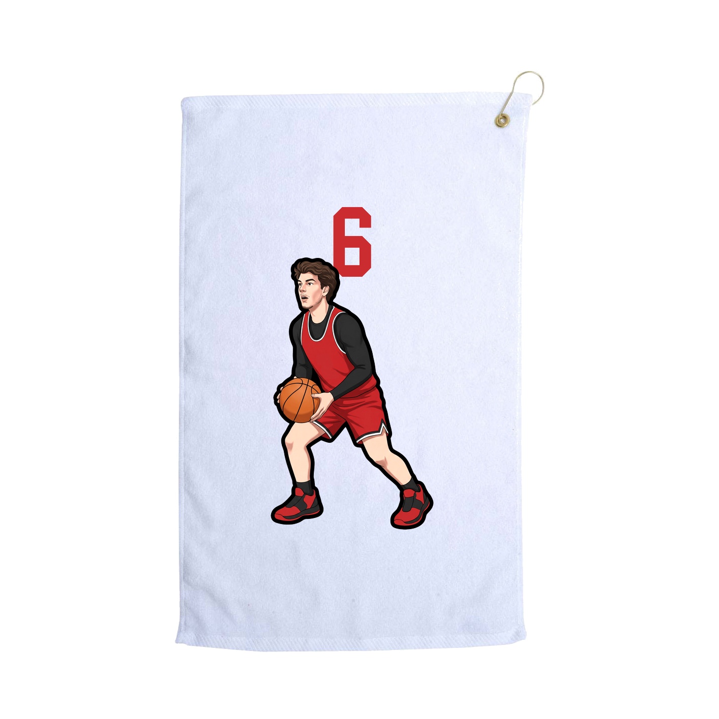 Golf Towel — Number Top in White