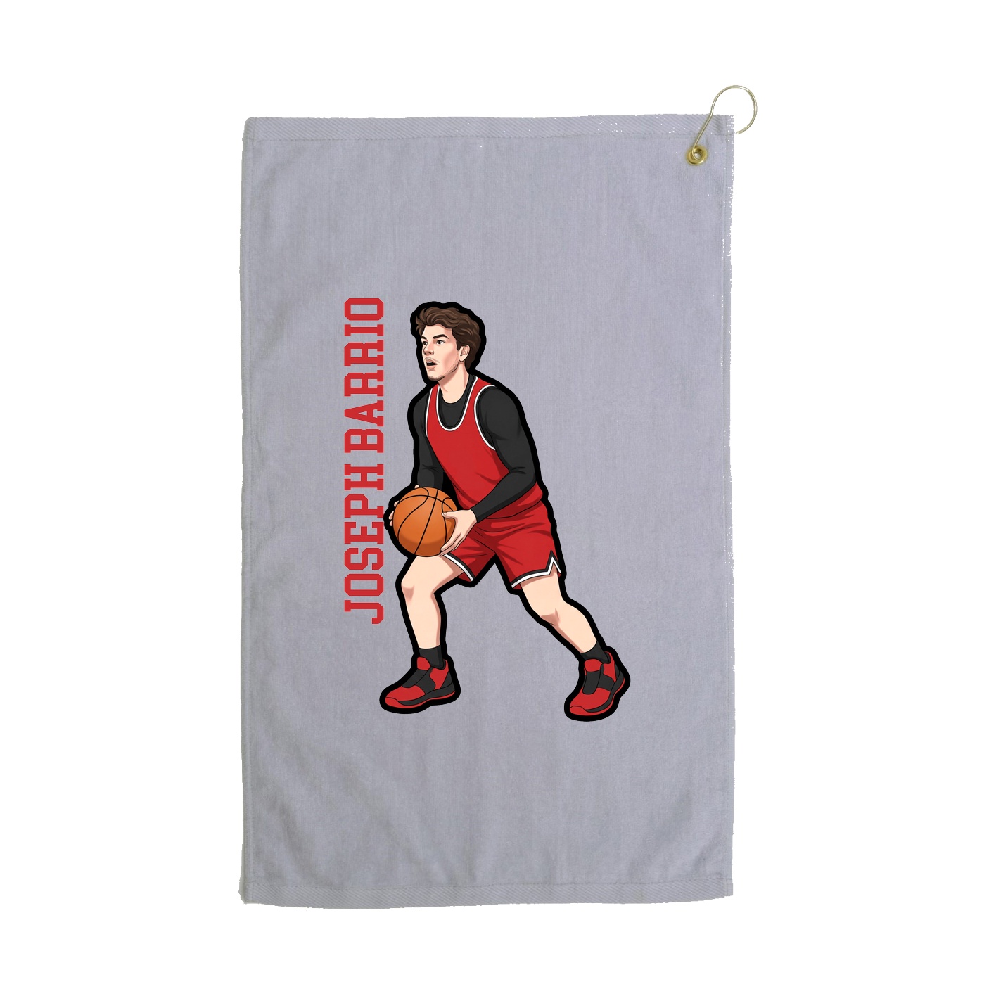 Golf Towel — Name Vertical in Grey