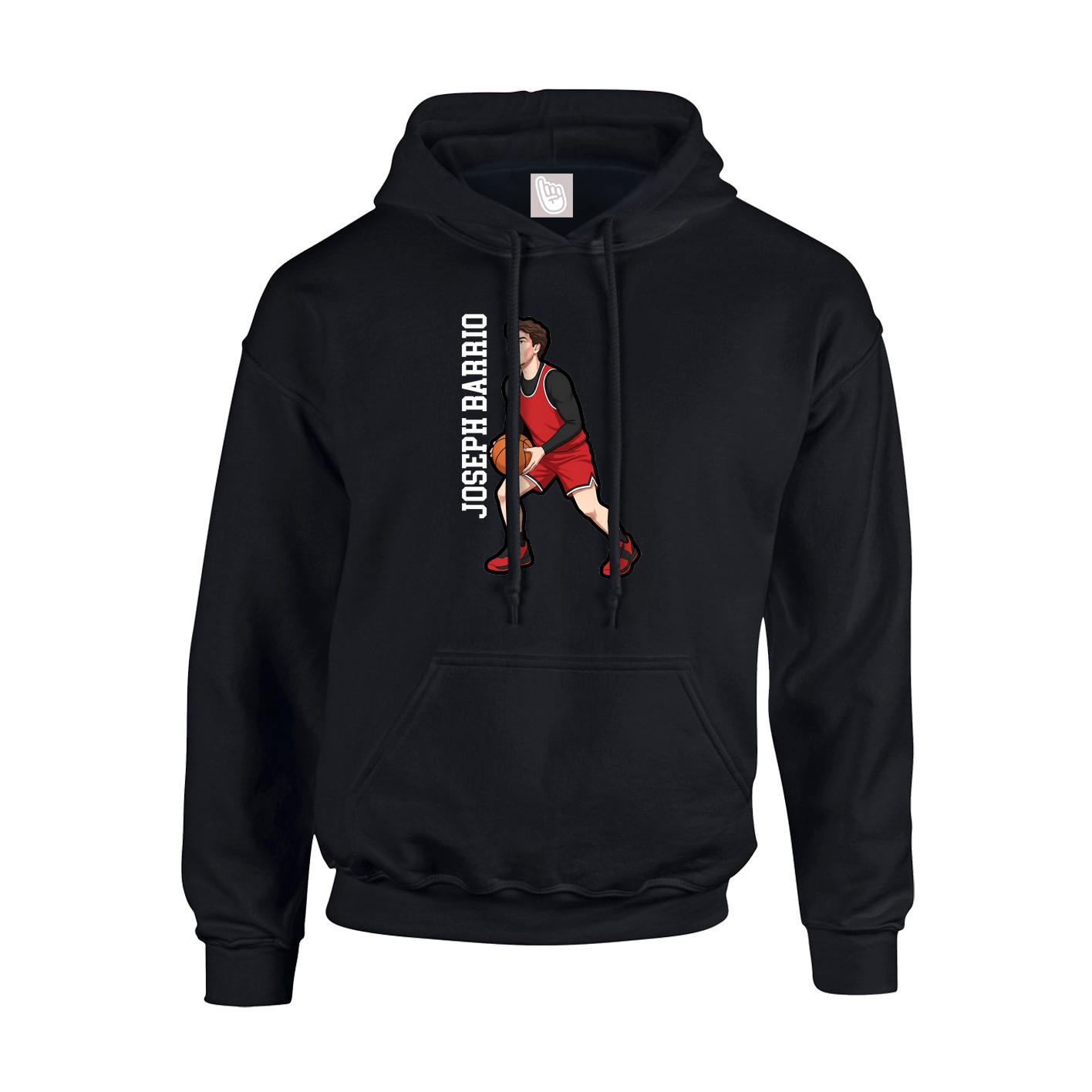 Youth Hoodie — Name Vertical in Black