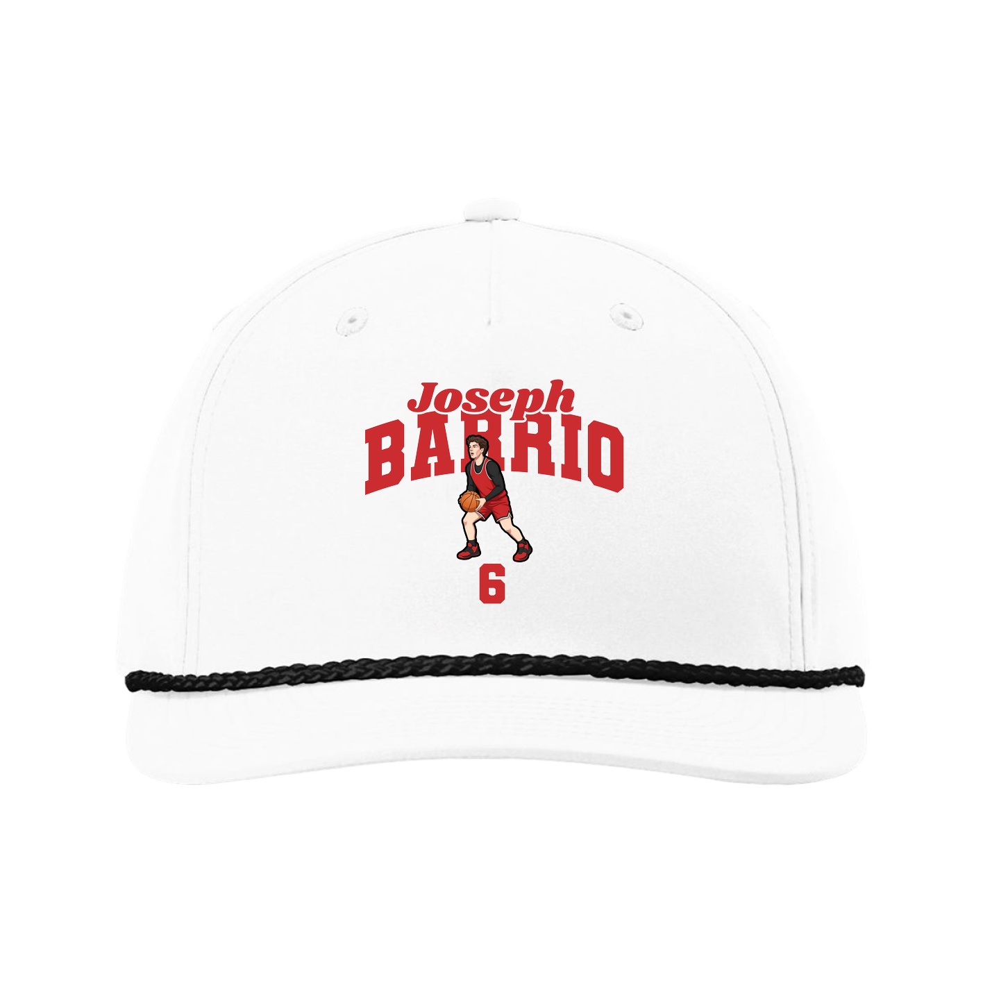 Five-Panel Classic Rope Cap — Signature Arch in White