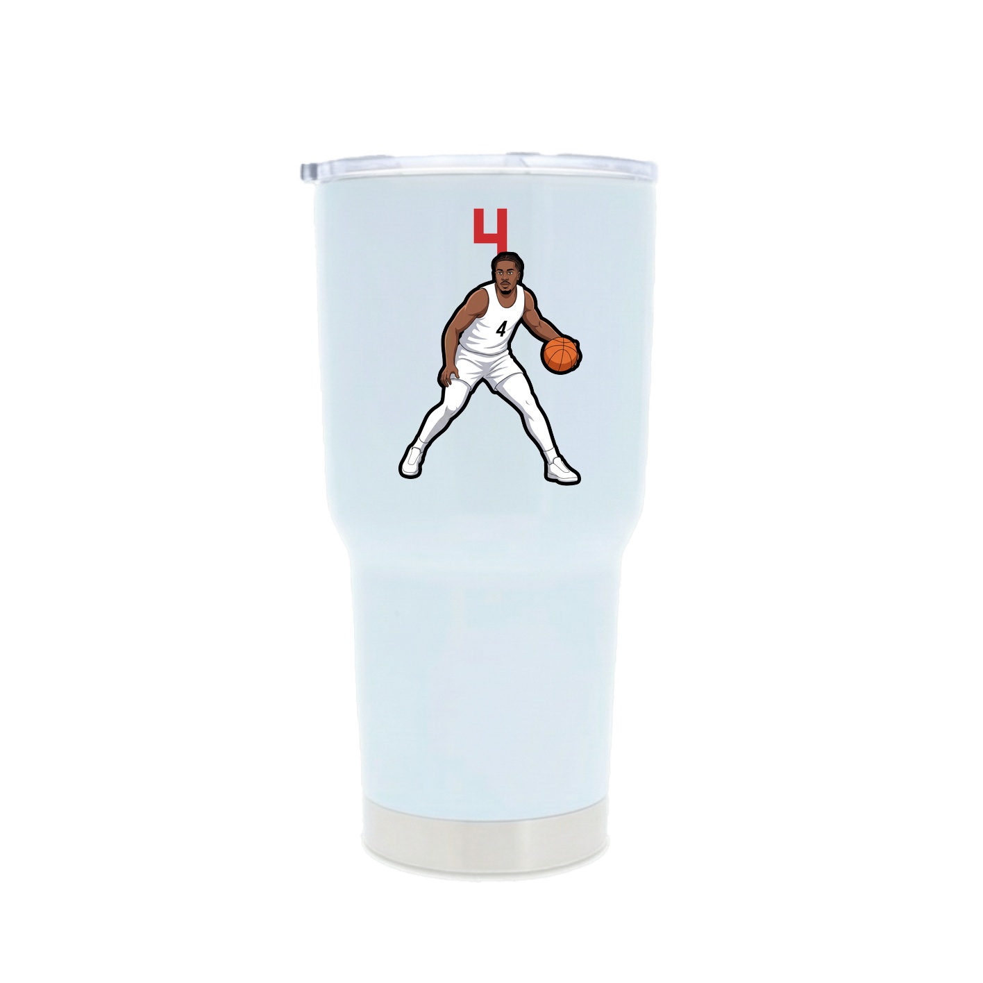 30oz Stainless Steel Tumbler — Number Top in White