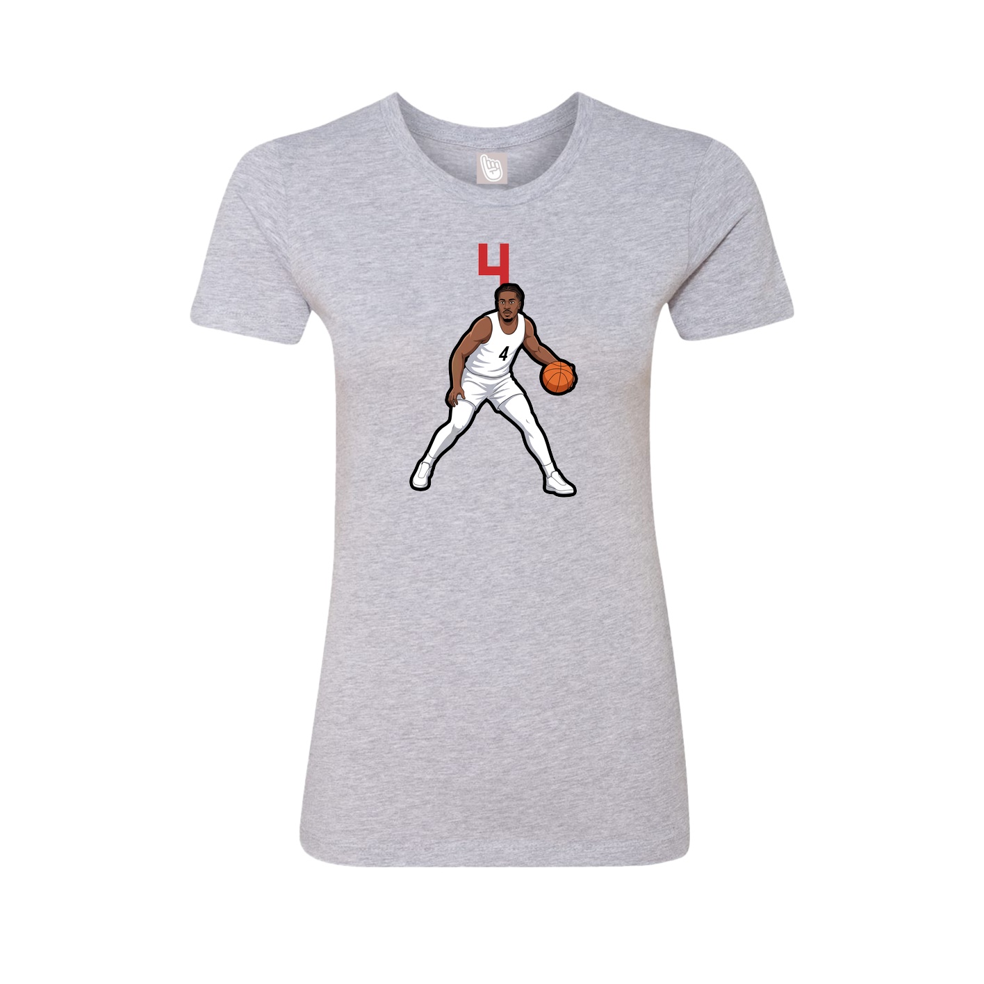 Fitted Women's Tee — Number Top in Grey