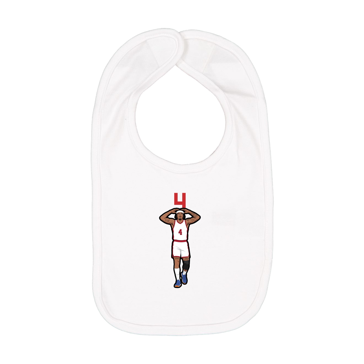 Infant Bib — Number Top in White