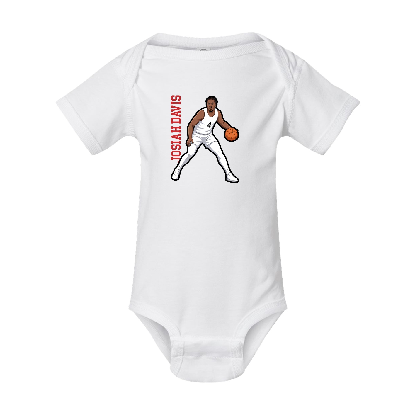 Baby Onesie — Name Vertical in White