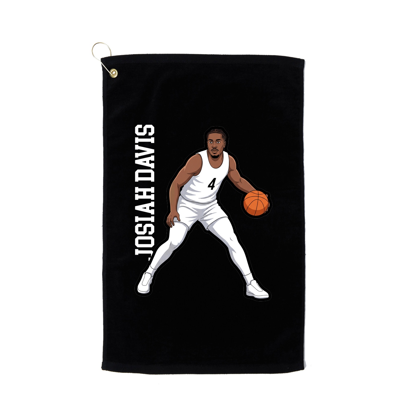 Golf Towel — Name Vertical in Black