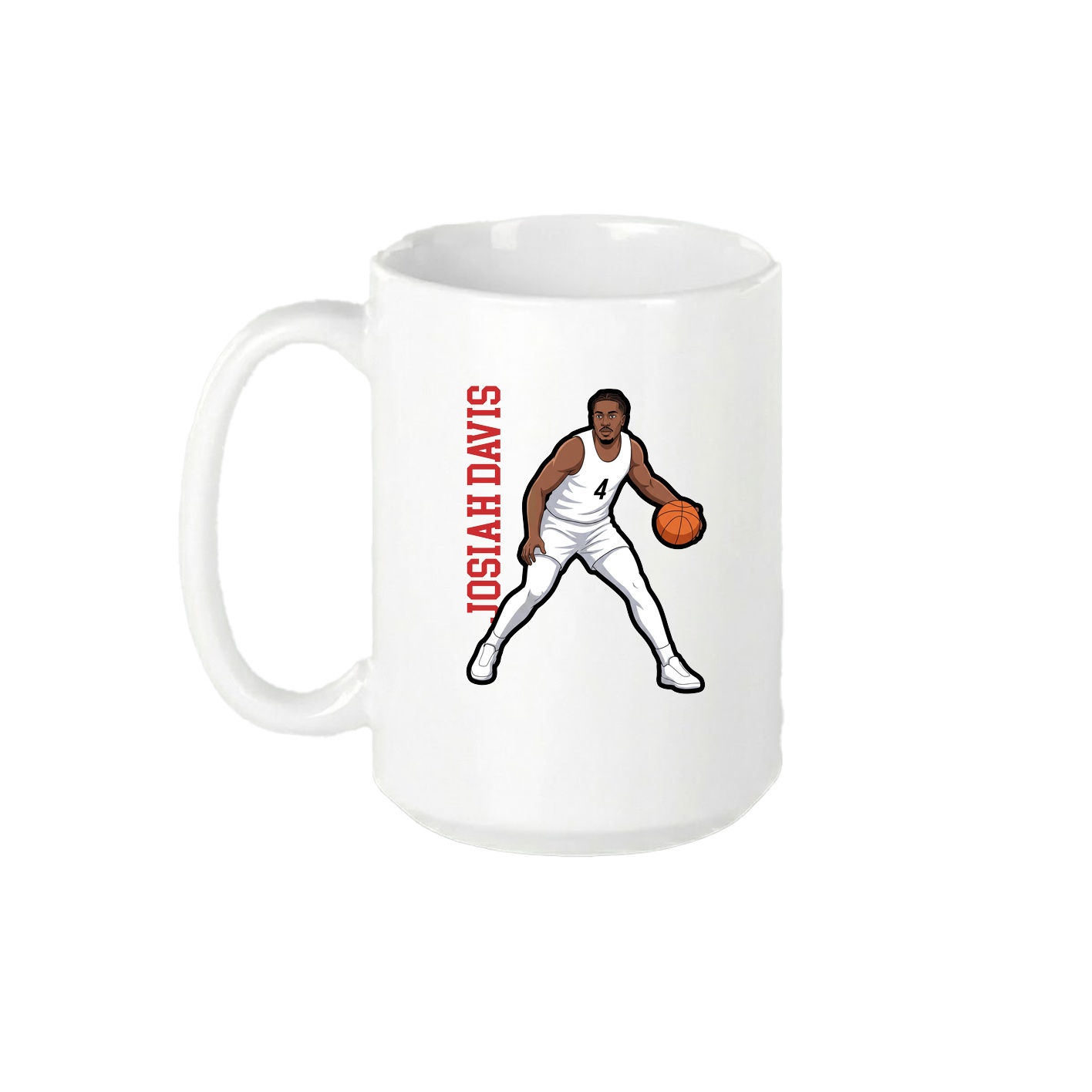 15oz Coffee Mug — Name Vertical in White