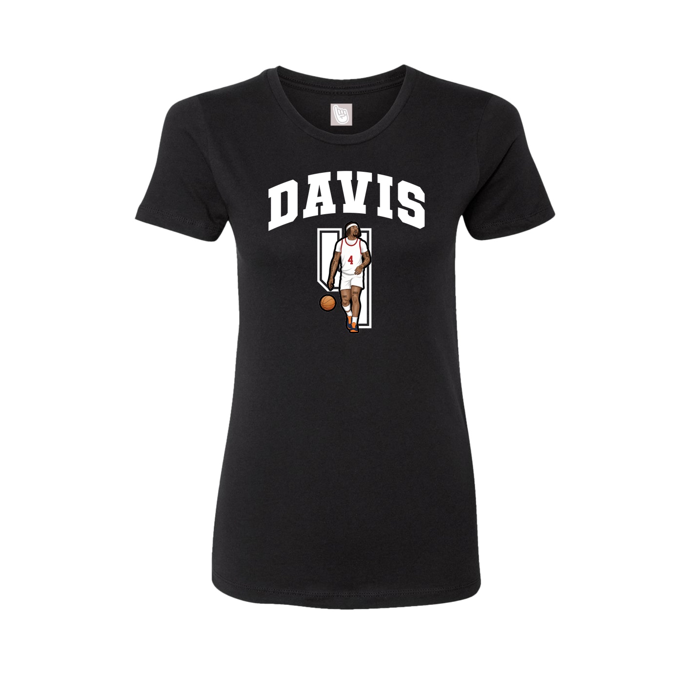 Fitted Women's Tee — Number in Black