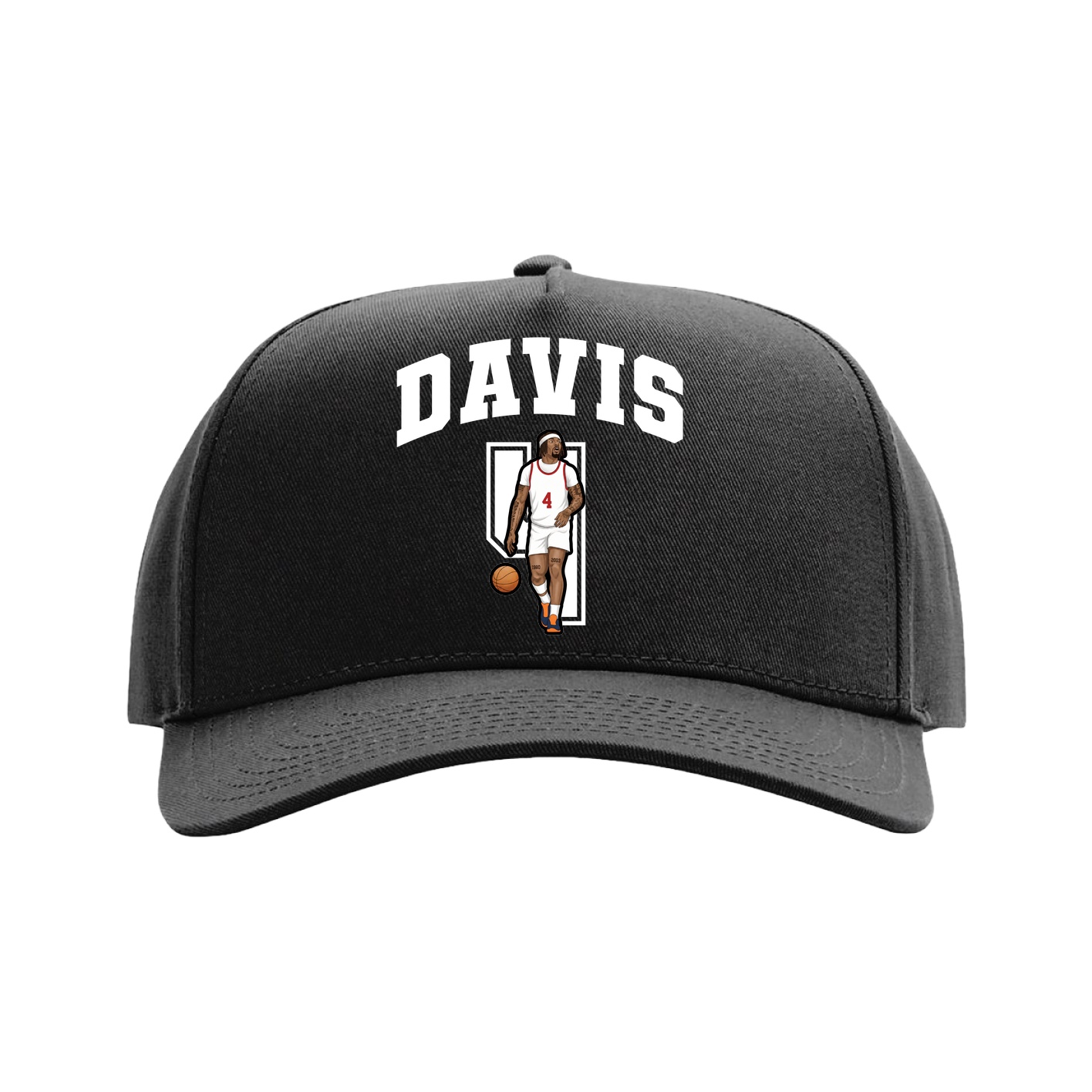 Full Fabric Five-Panel Champ Cap — Number in Black
