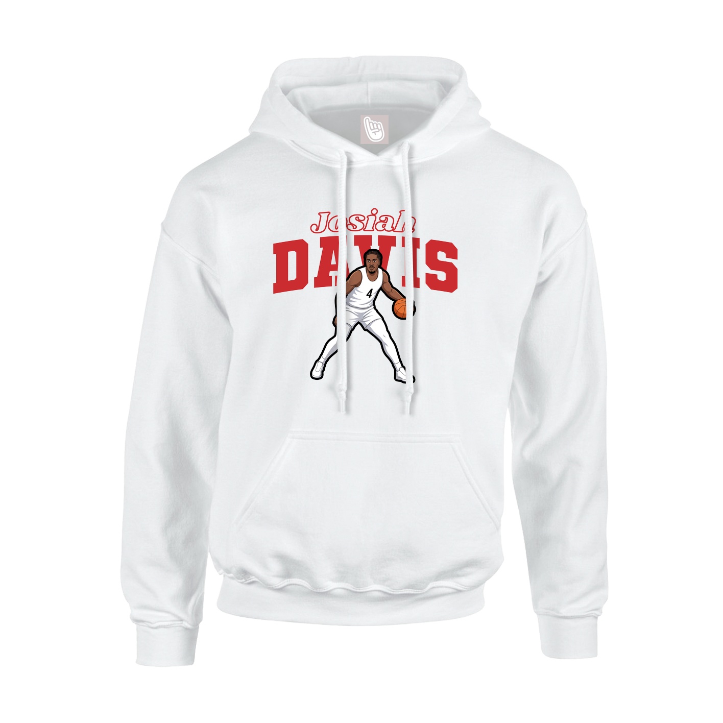Youth Hoodie — Name Arch in White