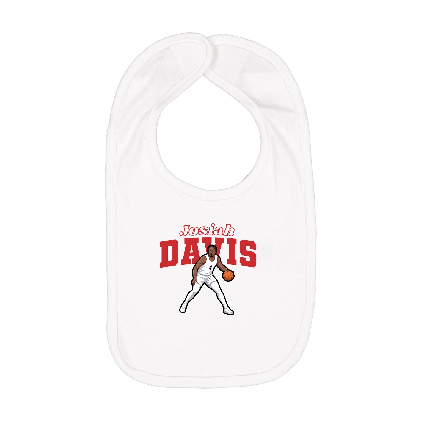Infant Bib — Name Arch in White