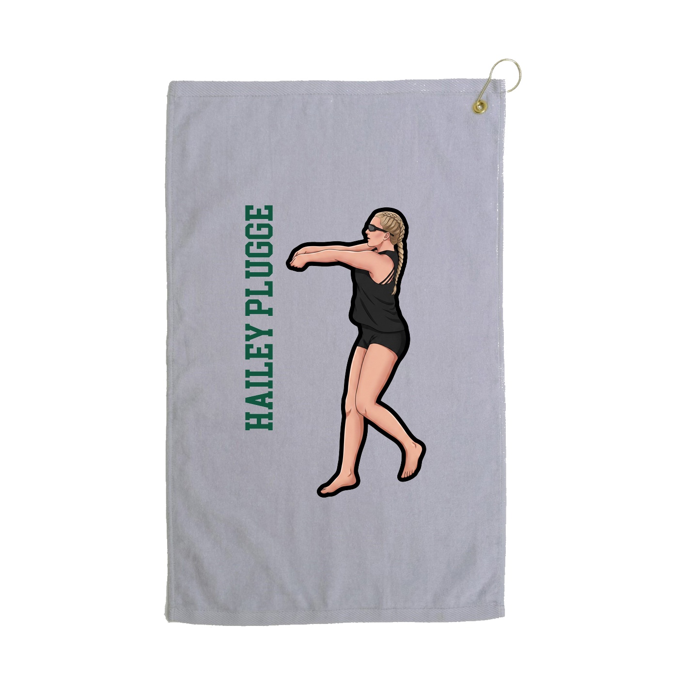 Golf Towel — Name Vertical in Grey