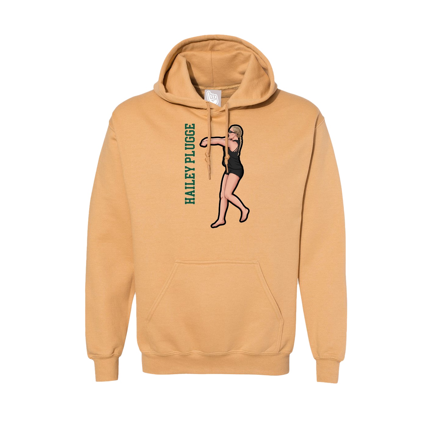 Hoodie — Name Vertical in Vegas Gold