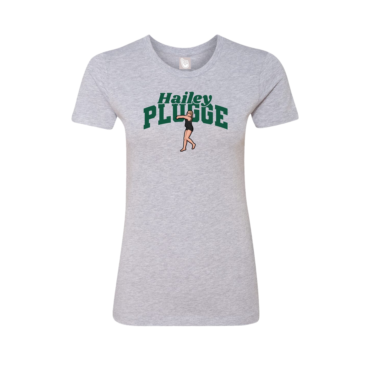 Fitted Women's Tee — Signature Arch in Grey