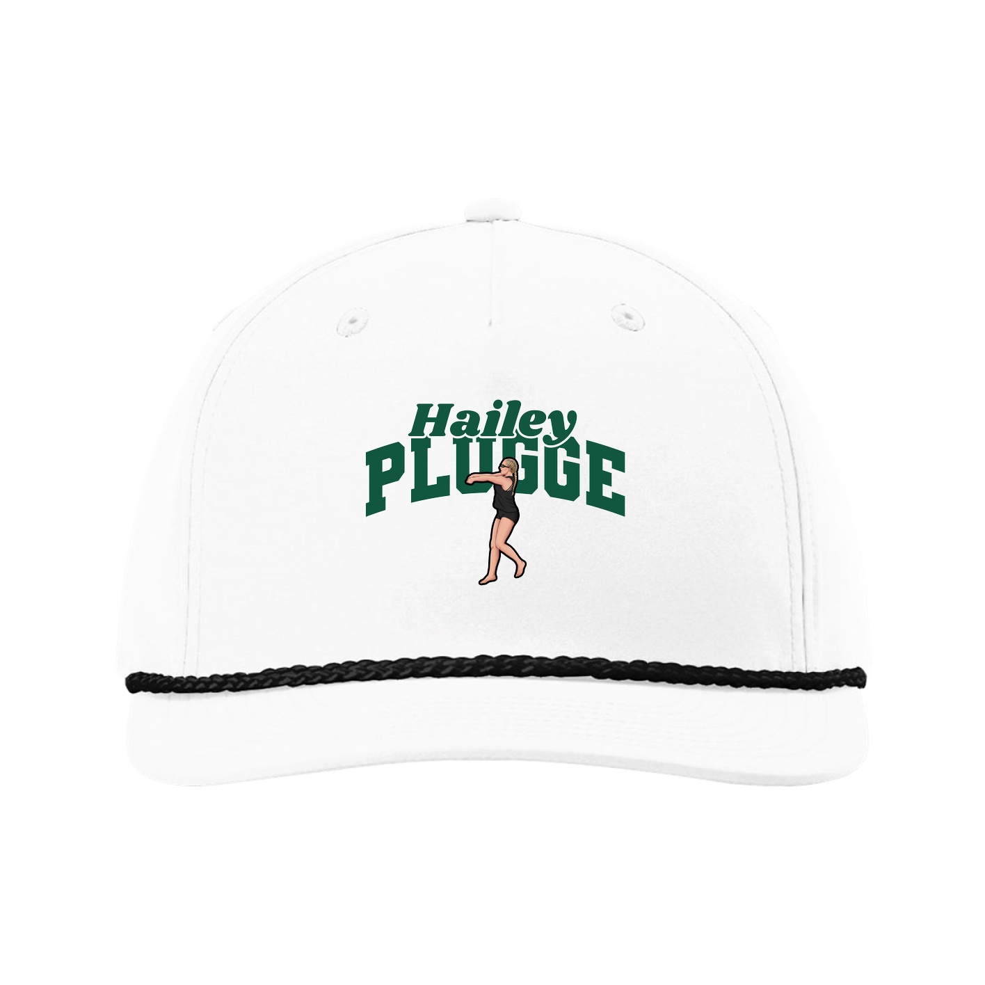 Five-Panel Classic Rope Cap — Signature Arch in White