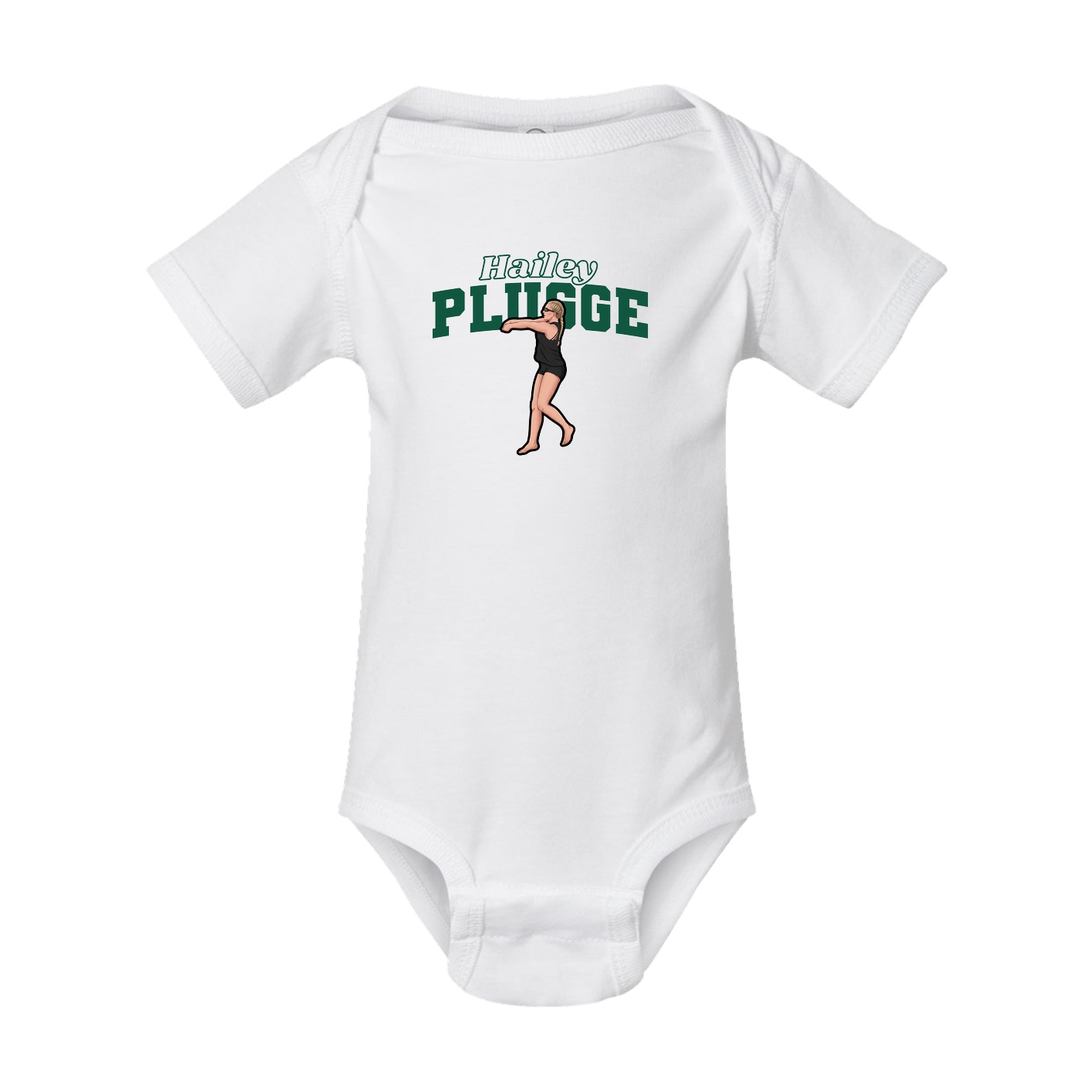 Baby Onesie — Name Arch in White